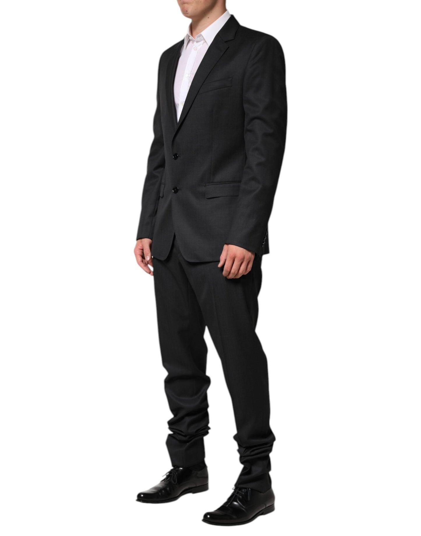 Dolce & Gabbana Dark Gray Wool Single Breasted 2 Piece Suit