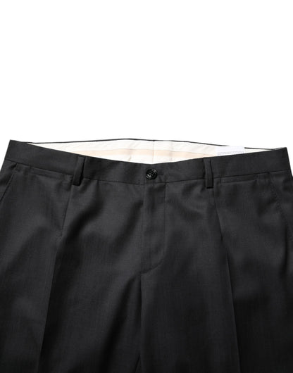 Dolce & Gabbana Dark Gray Wool Single Breasted 2 Piece Suit