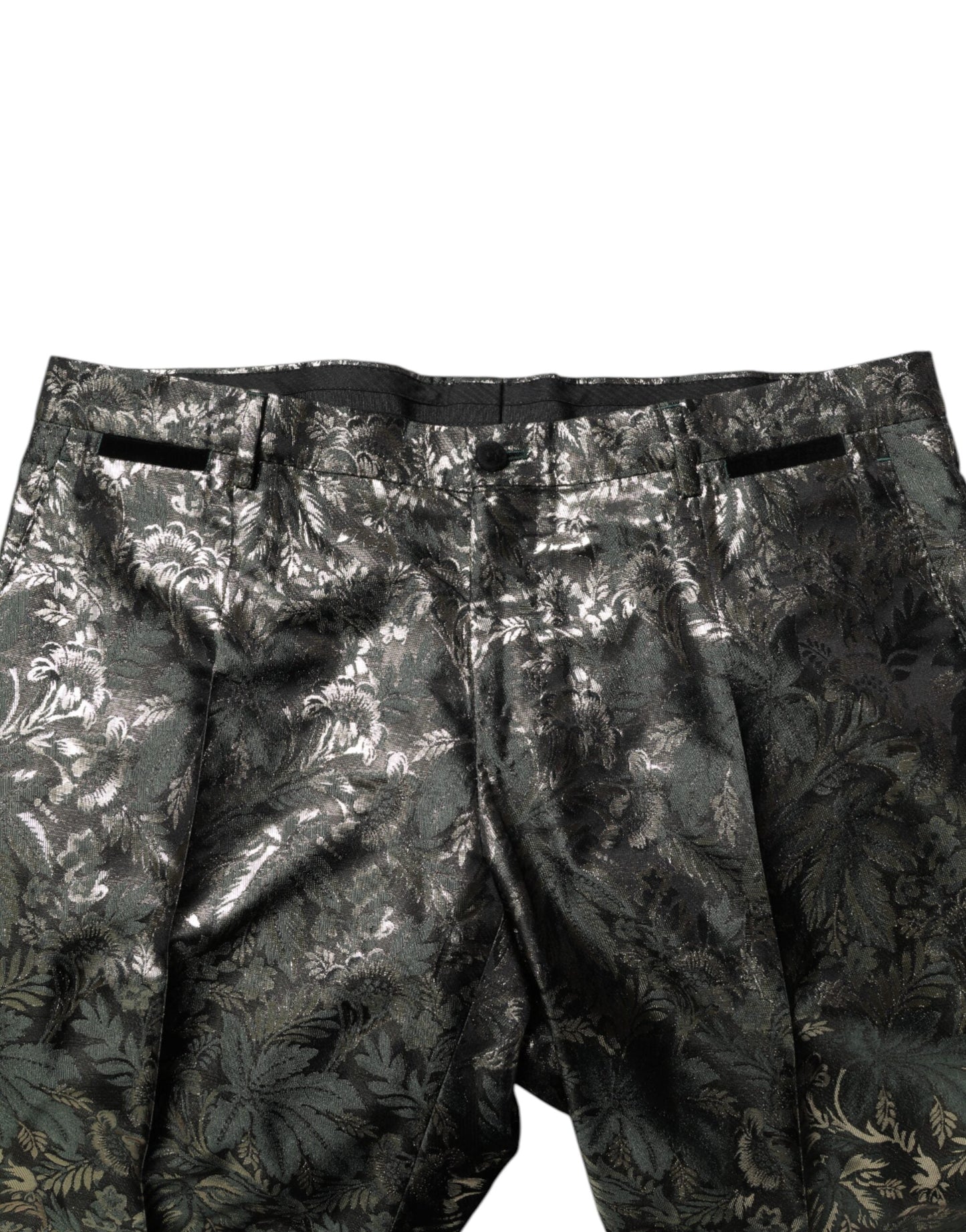 Dolce & Gabbana Metallic Floral Jacquard Silk 2 Piece Suit