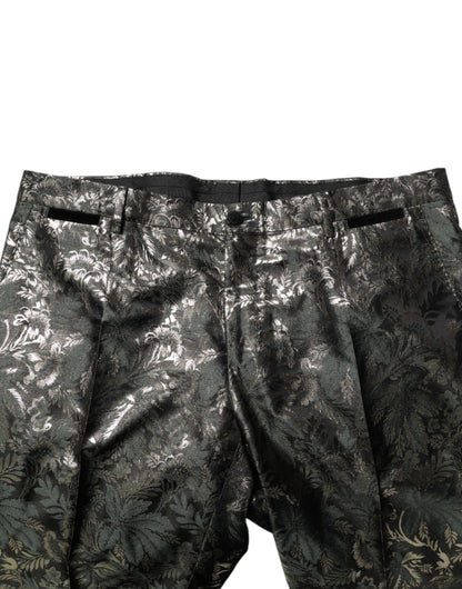 Dolce & Gabbana Metallic Floral Jacquard Silk 2 Piece Suit