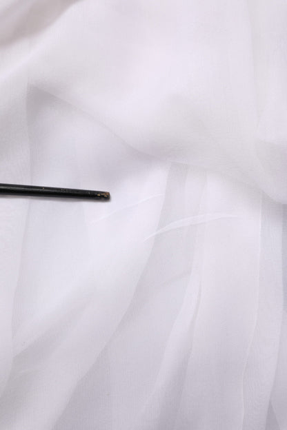 Dolce & Gabbana White Bustier Corset Cropped Chiffon Top