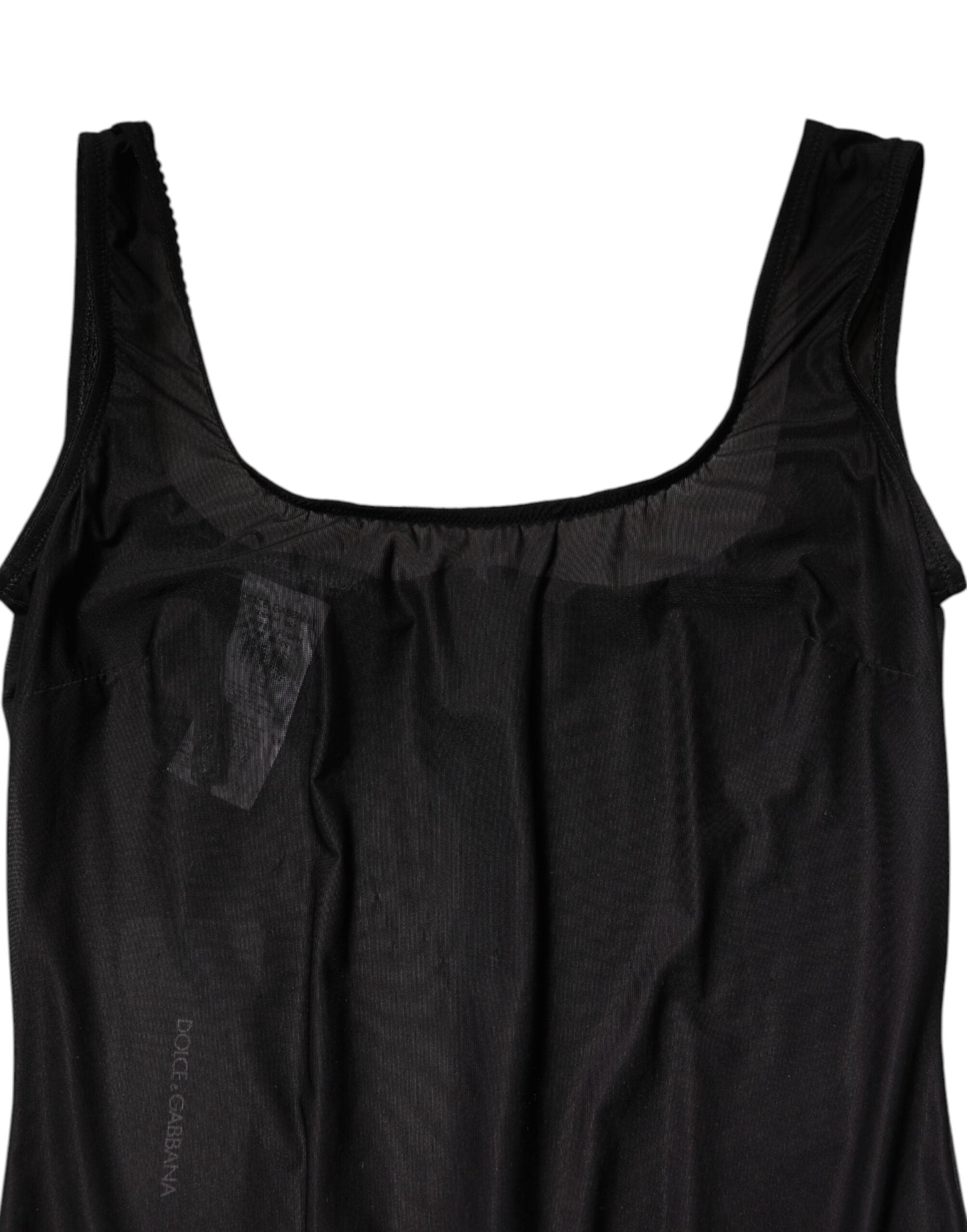 Dolce & Gabbana Black Nylon Sleeveless Round Neck Tank Top
