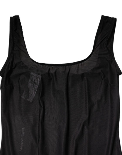 Dolce & Gabbana Black Nylon Sleeveless Round Neck Tank Top