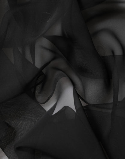 Dolce & Gabbana Black See Through Silk Chiffon Lace Blouse Top