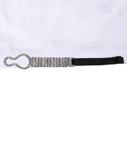 Dolce & Gabbana White Crystal Embellished Collared Shirt Top