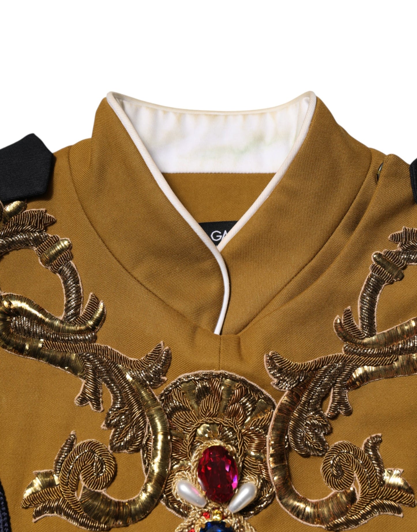 Dolce & Gabbana Yellow Crystal Cross Runway Vest Jacket Top