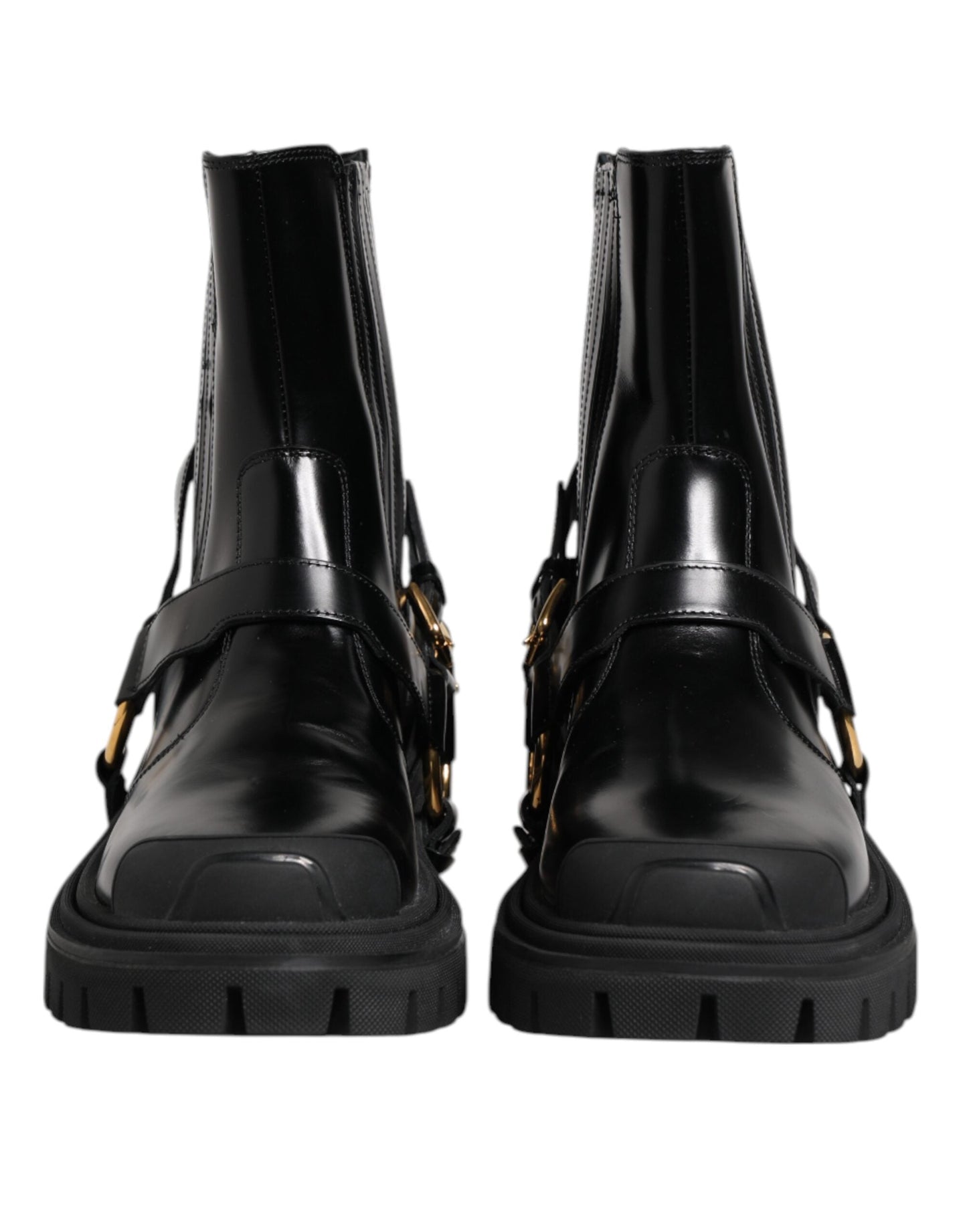 Dolce & Gabbana Black Leather Chelsea Men Short Boots Shoes
