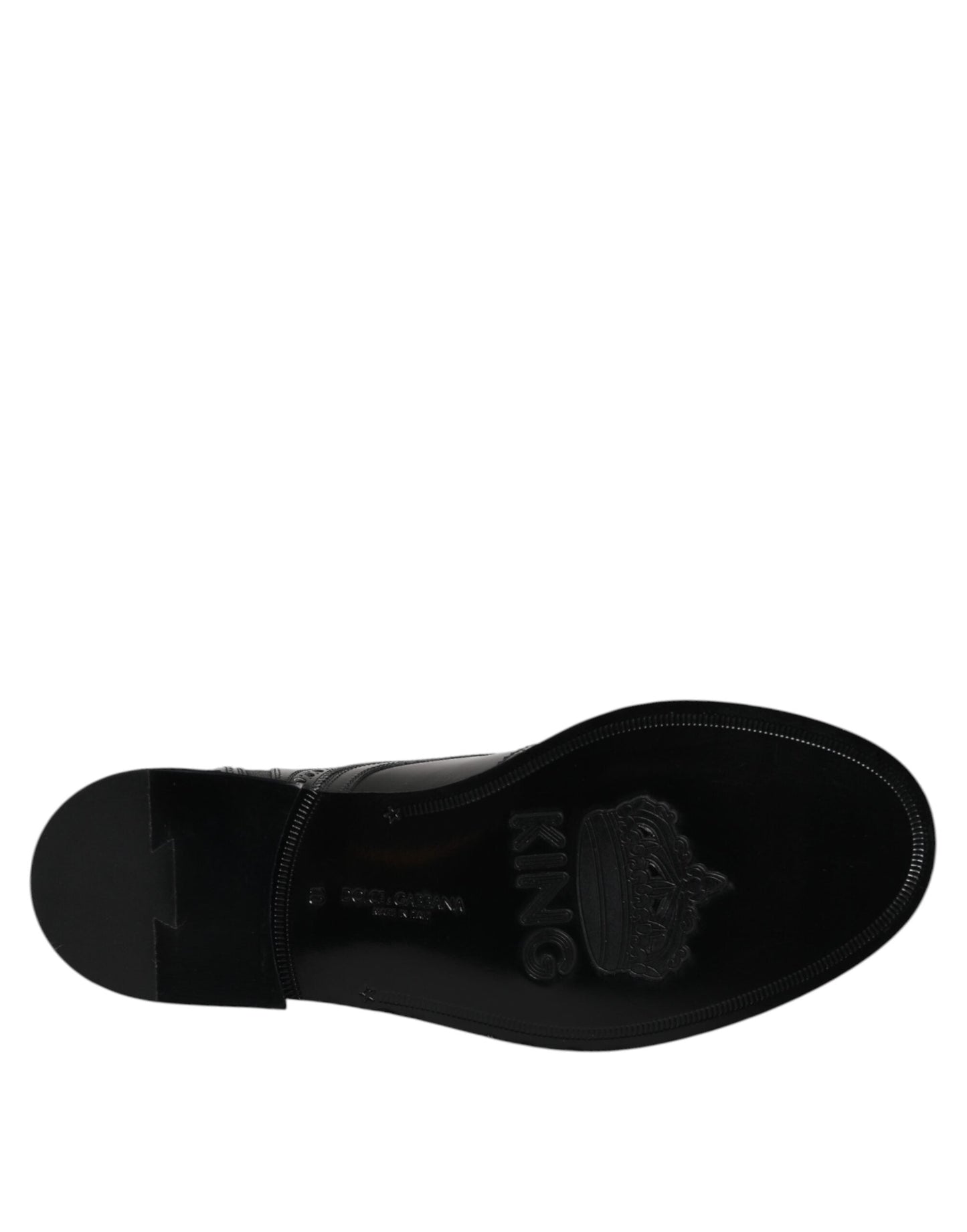 Dolce & Gabbana Black Leather Lace Up Mid Calf Boots Shoes