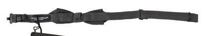Dolce & Gabbana Gray Patterned Silk Adjustable Neck Bow Tie Papillon