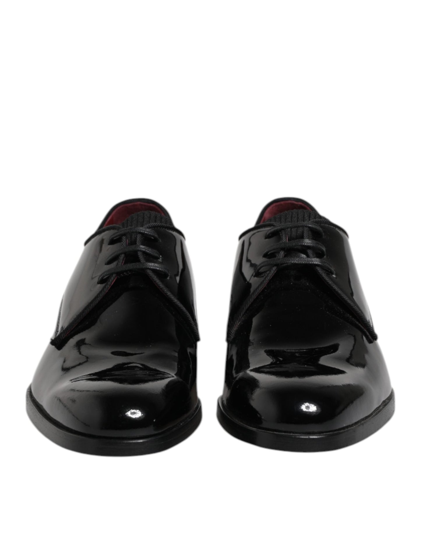 Dolce & Gabbana Black Leather Lace Up Men Derby Formal Shoes