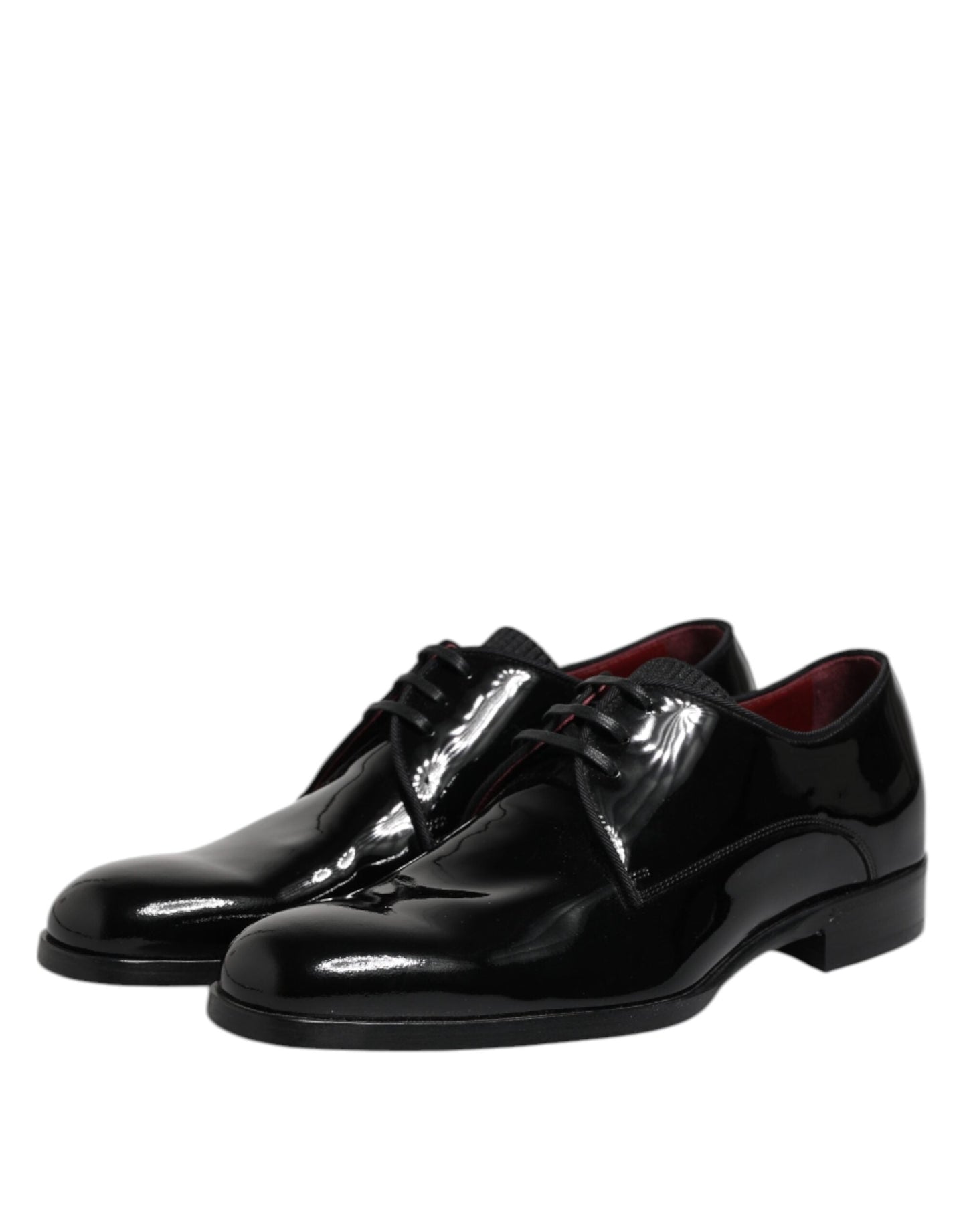 Dolce & Gabbana Black Leather Lace Up Men Derby Formal Shoes