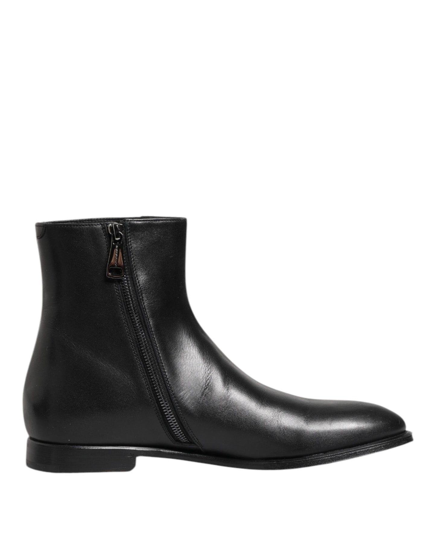 Dolce & Gabbana Black Leather Mid Calf Men Boots Shoes