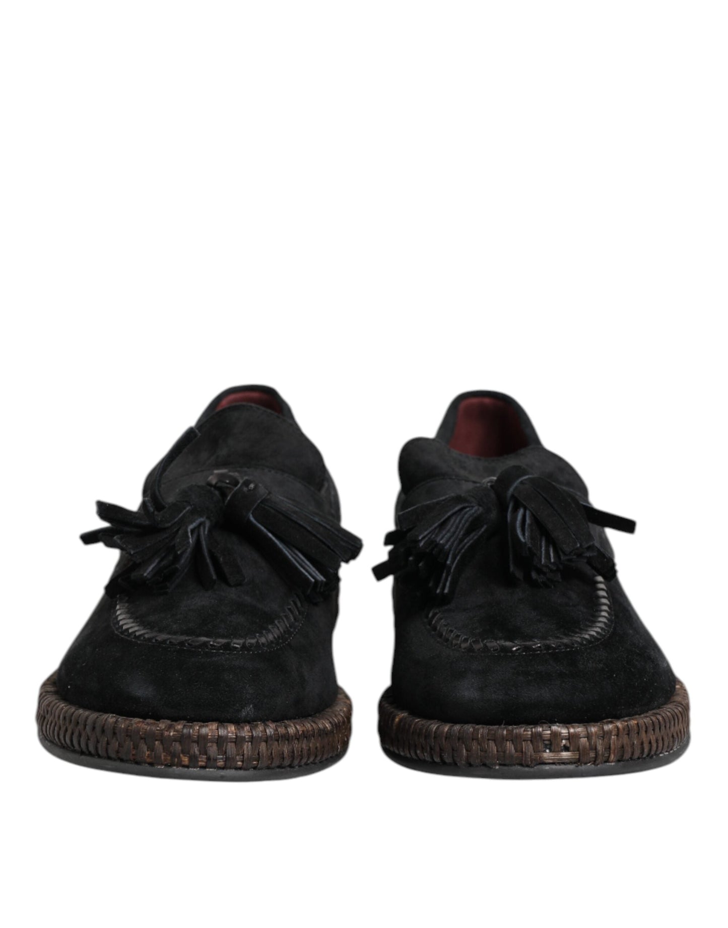 Dolce & Gabbana Black Suede Tassel Embellished Loafers Shoes