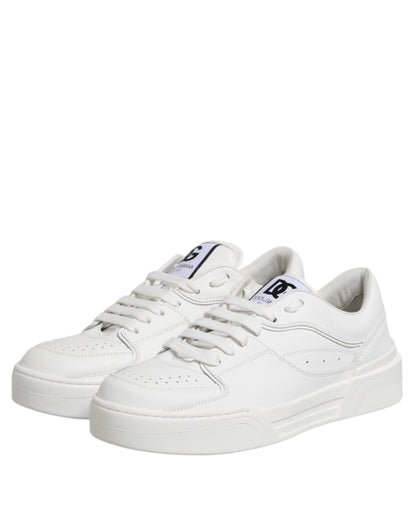 Dolce & Gabbana White Miami Leather Low Top Sneakers Shoes