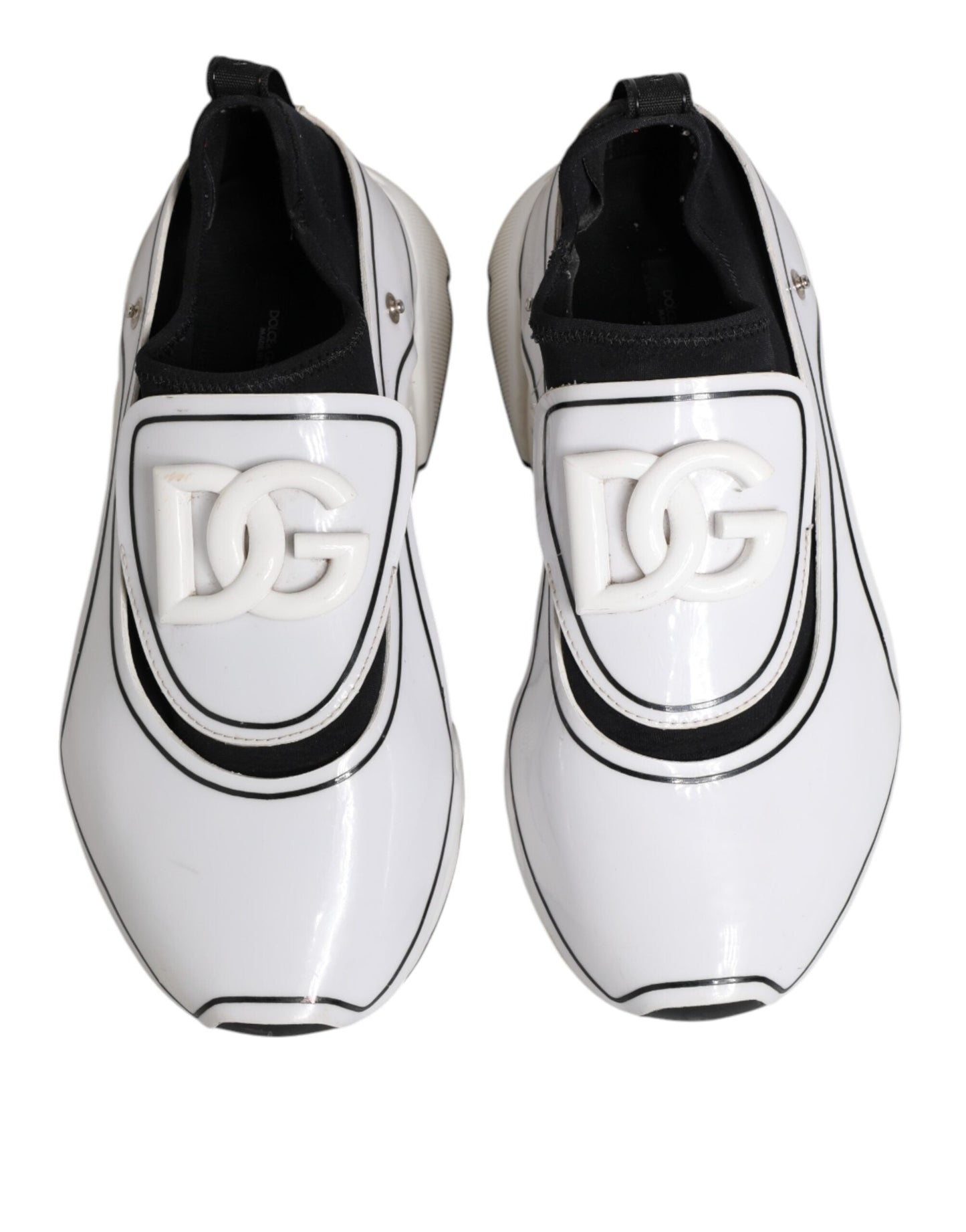Dolce & Gabbana White Black Logo Plaque Daymaster Men Sneakers Shoes