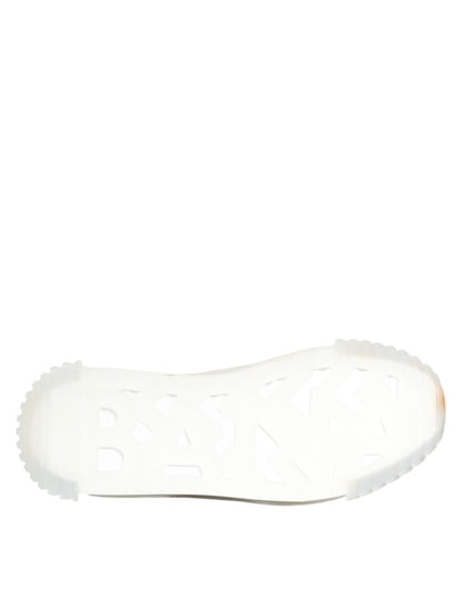 Dolce & Gabbana Silver Black Nylon NS1 Low Top Sneakers Shoes