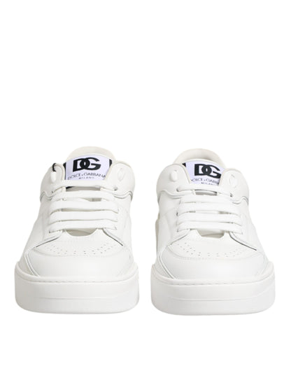 Dolce & Gabbana White Miami Leather Low Top Sneakers Shoes