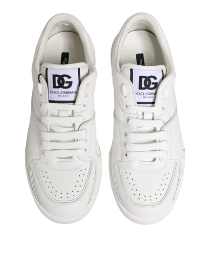 Dolce & Gabbana White Miami Leather Low Top Sneakers Shoes