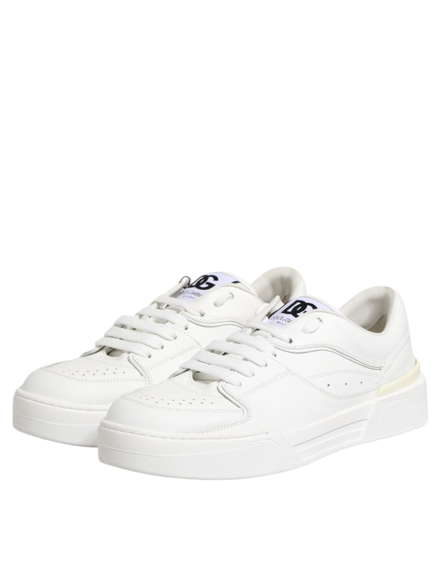 Dolce & Gabbana White Miami Leather Low Top Sneakers Shoes