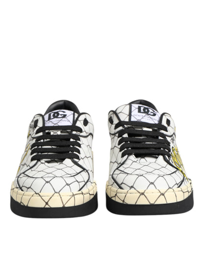 Dolce & Gabbana White Logo Print Low Top Men Sneakers Shoes