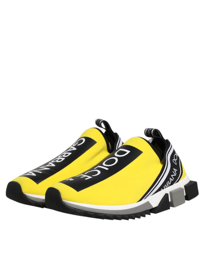 Dolce & Gabbana Yellow Logo Low Top Sorrento Sneakers Shoes