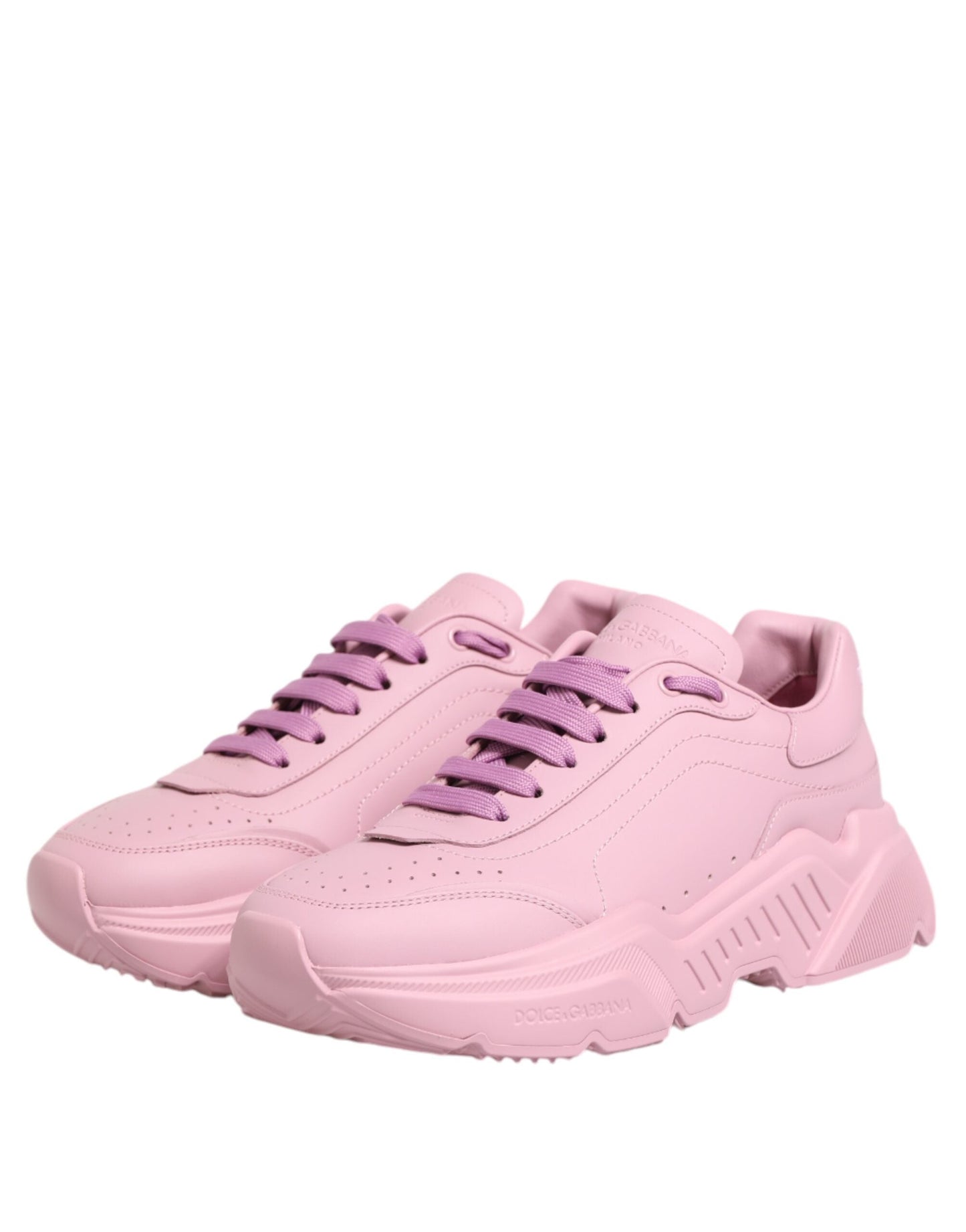 Dolce & Gabbana Pink Leather Daymaster Low Top Sneakers Shoes
