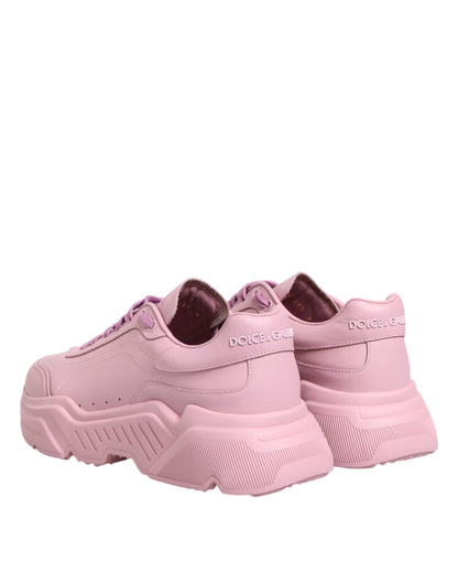 Dolce & Gabbana Pink Leather Daymaster Low Top Sneakers Shoes