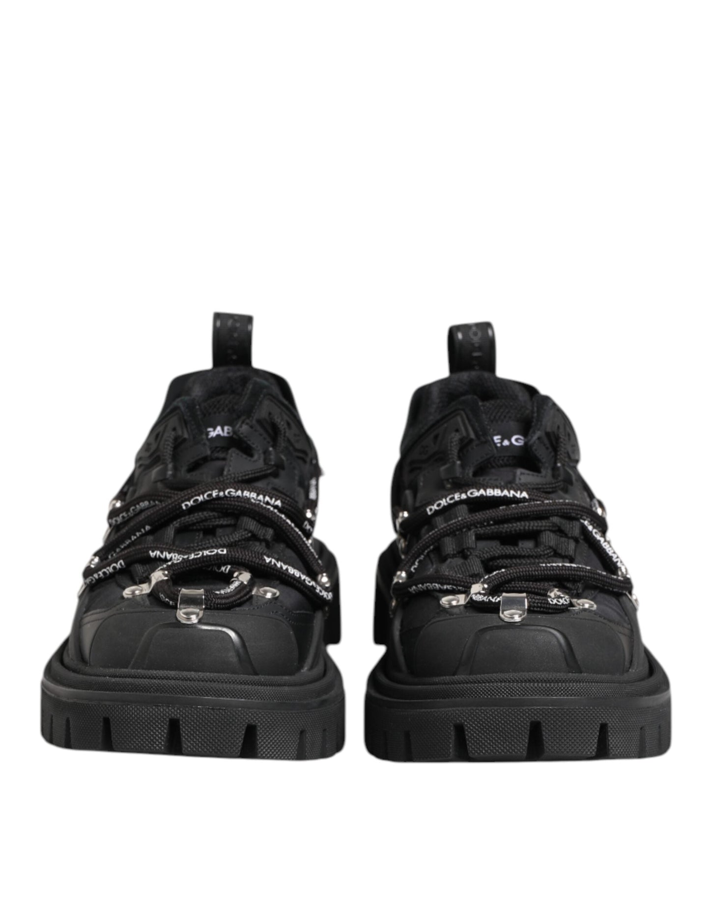 Dolce & Gabbana Black Low Top Lace Up Trekking Sneakers Shoes