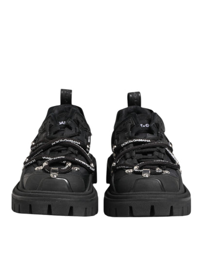 Dolce & Gabbana Black Low Top Lace Up Trekking Sneakers Shoes