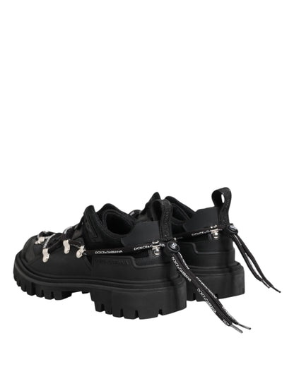 Dolce & Gabbana Black Low Top Lace Up Trekking Sneakers Shoes