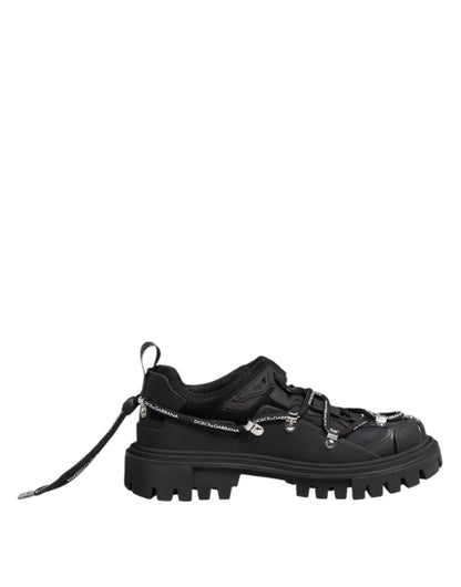 Dolce & Gabbana Black Low Top Lace Up Trekking Sneakers Shoes