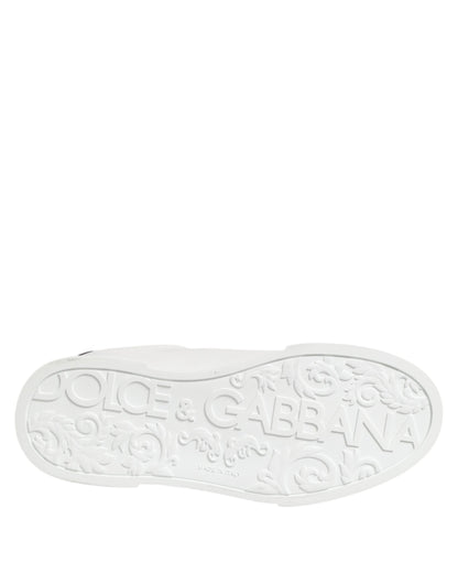 Dolce & Gabbana White Crown Patch Portofino Men Sneakers Shoes