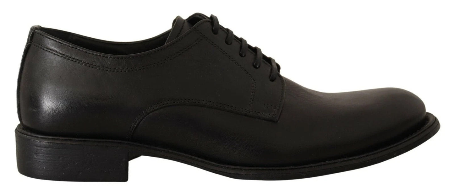Dolce & Gabbana Black Lace Up Leather Men Formal Derby Shoes