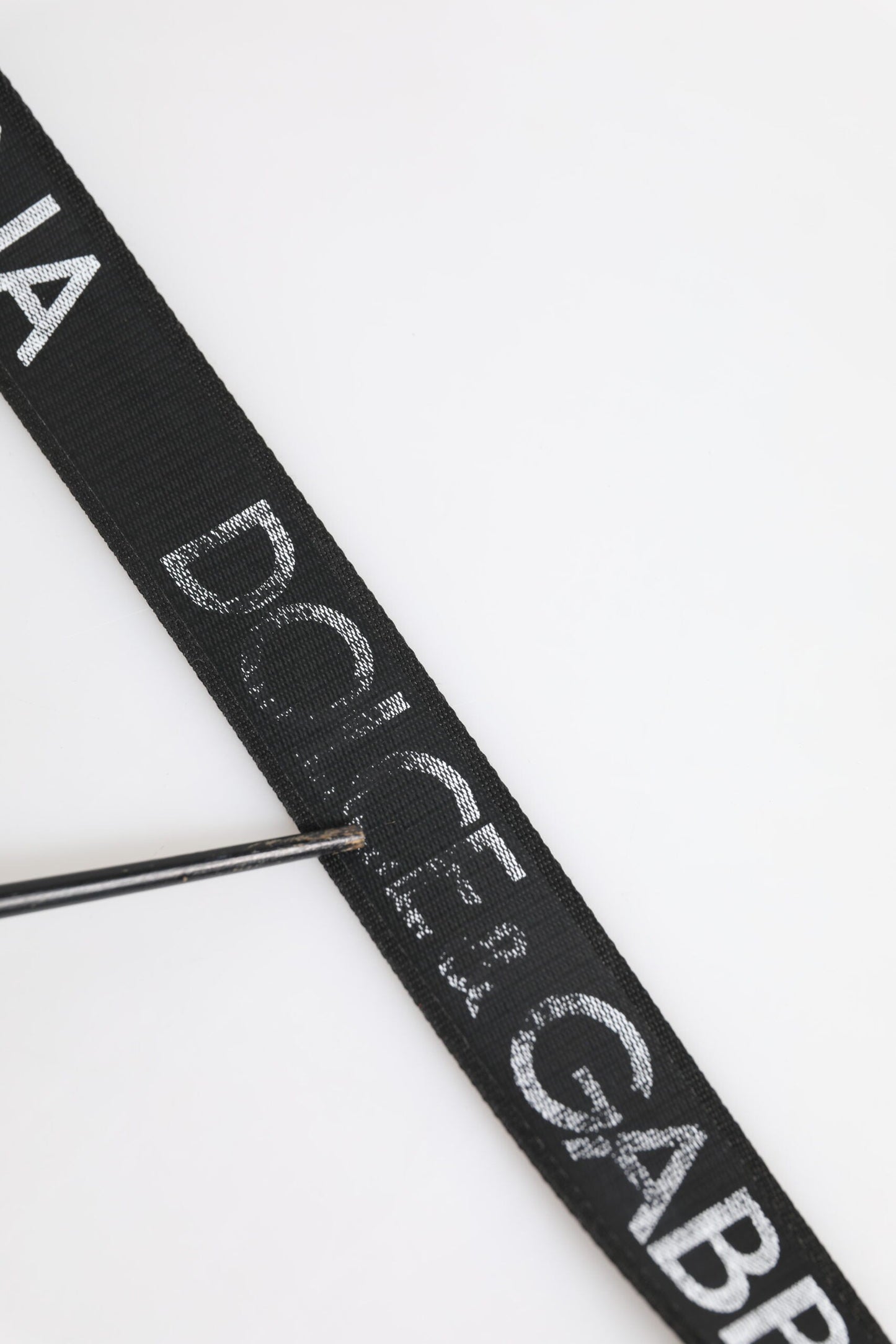 Dolce & Gabbana Black Polyester Leather Metal Buckle Belt