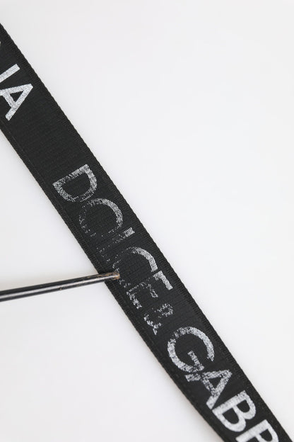 Dolce & Gabbana Black Polyester Leather Metal Buckle Belt