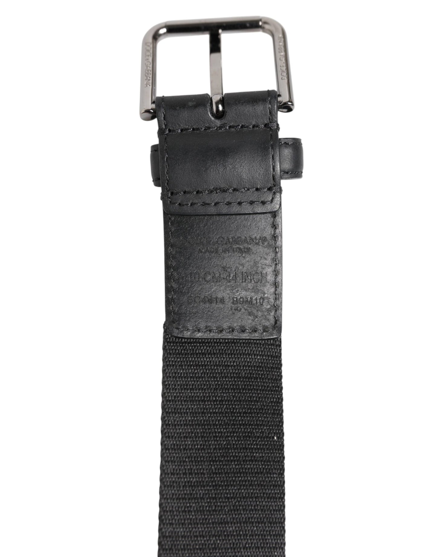 Dolce & Gabbana Black Polyester Leather Metal Buckle Belt