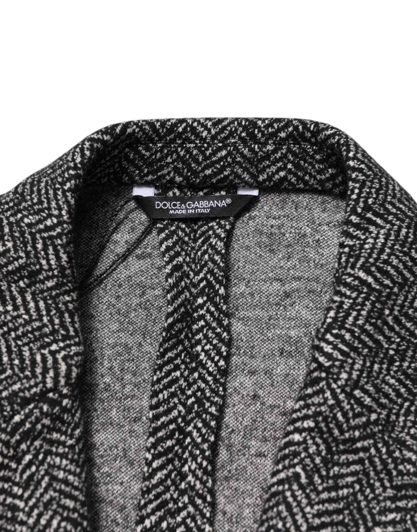 Dolce & Gabbana Black White Double Breasted Men Suit Blazer