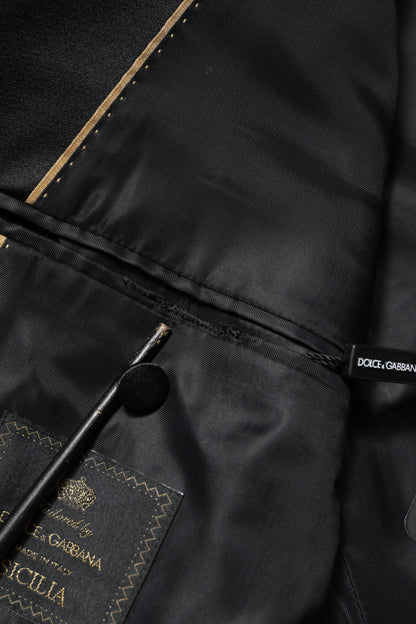 Dolce & Gabbana Orange SICILIA Double Breasted Coat Blazer