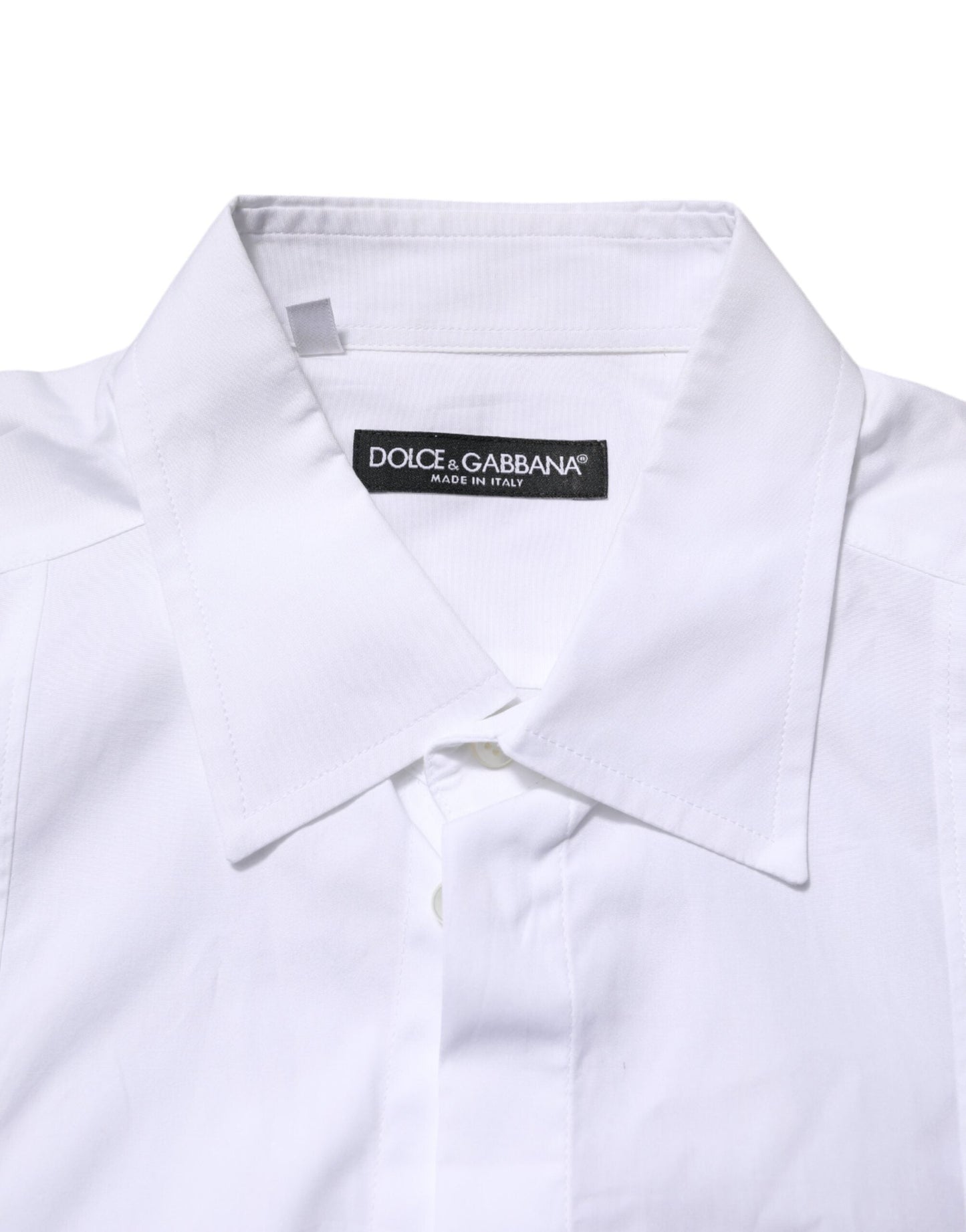 Dolce & Gabbana White Poplin Cotton Formal Men Dress Shirt