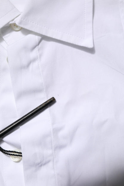 Dolce & Gabbana White Poplin Cotton Formal Men Dress Shirt