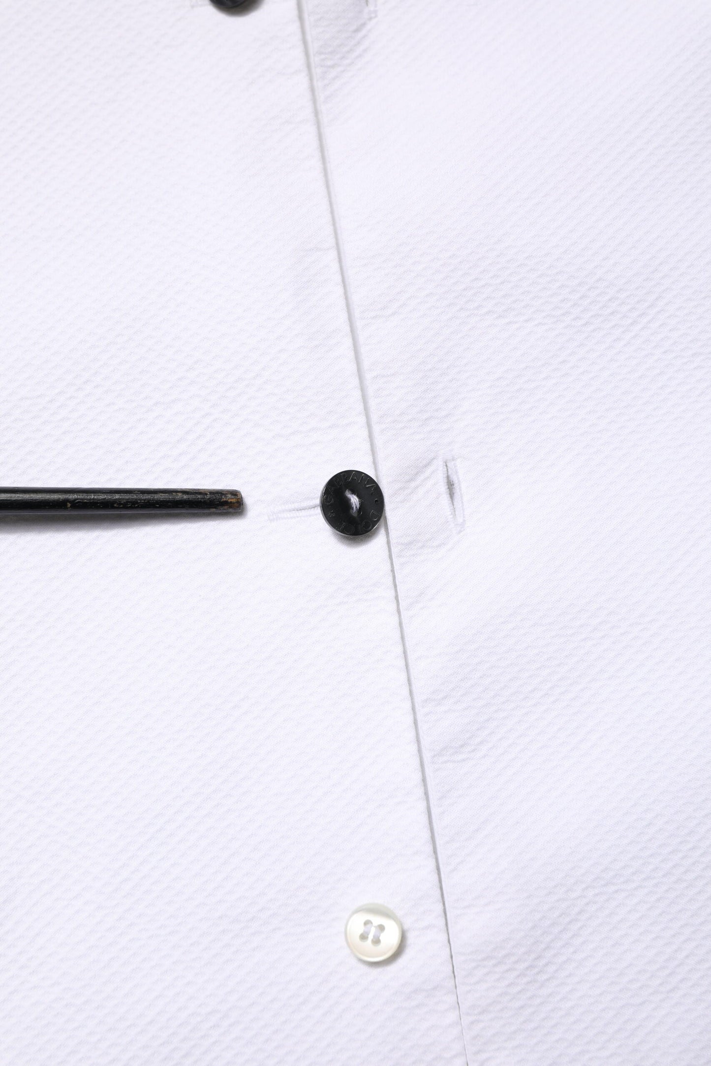 Dolce & Gabbana White Bib Cotton Poplin GOLD Men Formal Shirt