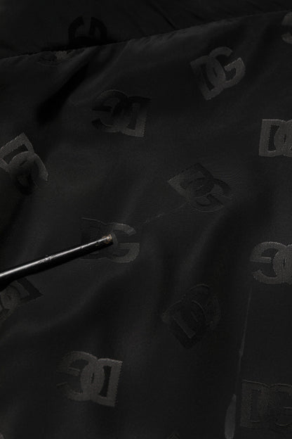 Dolce & Gabbana Black Polyester Logo Monogram Coat Jacket