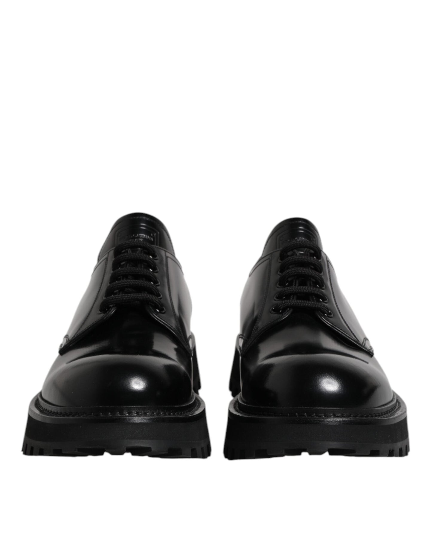 Dolce & Gabbana Black Leather Lace Up Trekking Dress Shoes