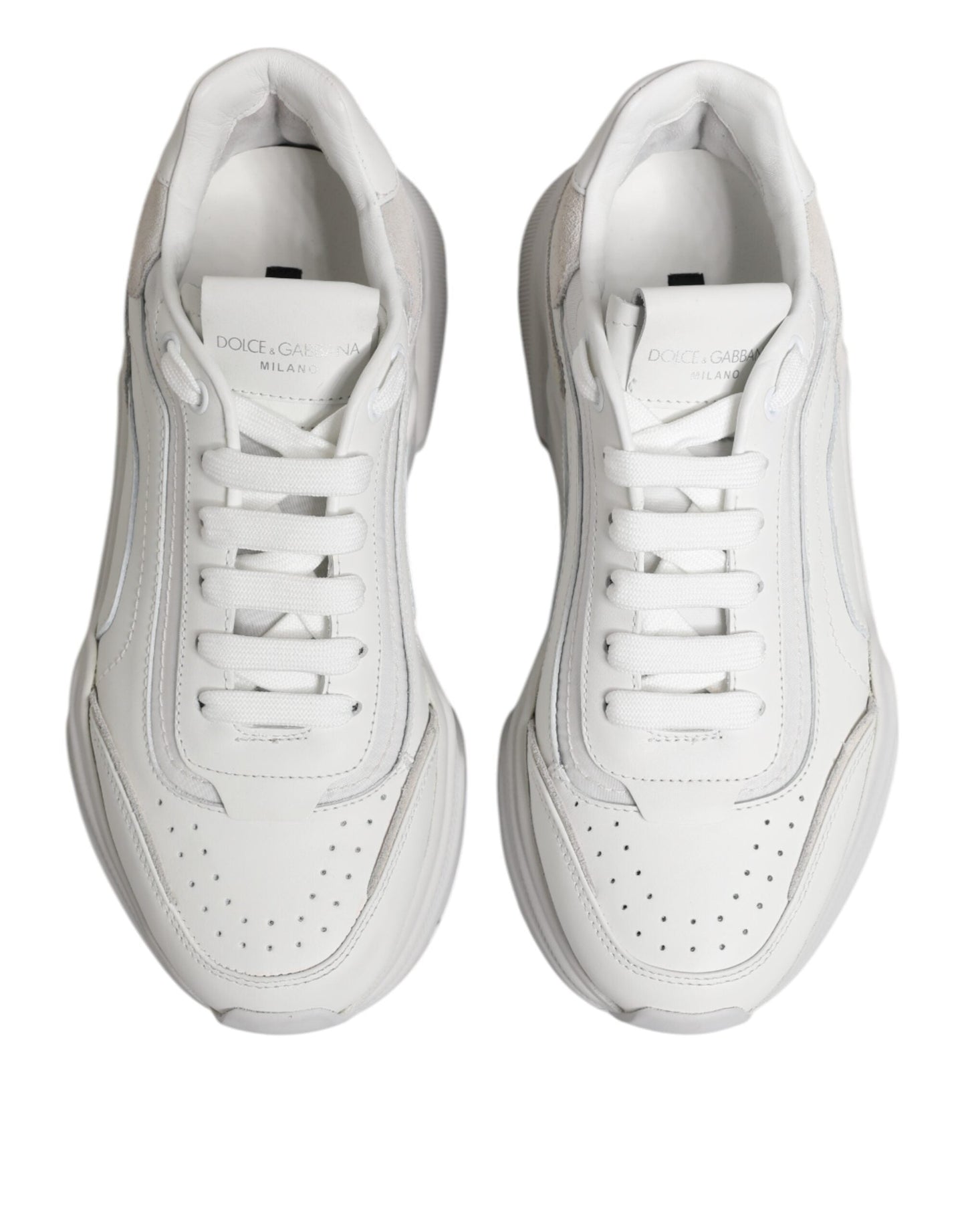 Dolce & Gabbana White Leather Daymaster Low Top Sneakers Shoes