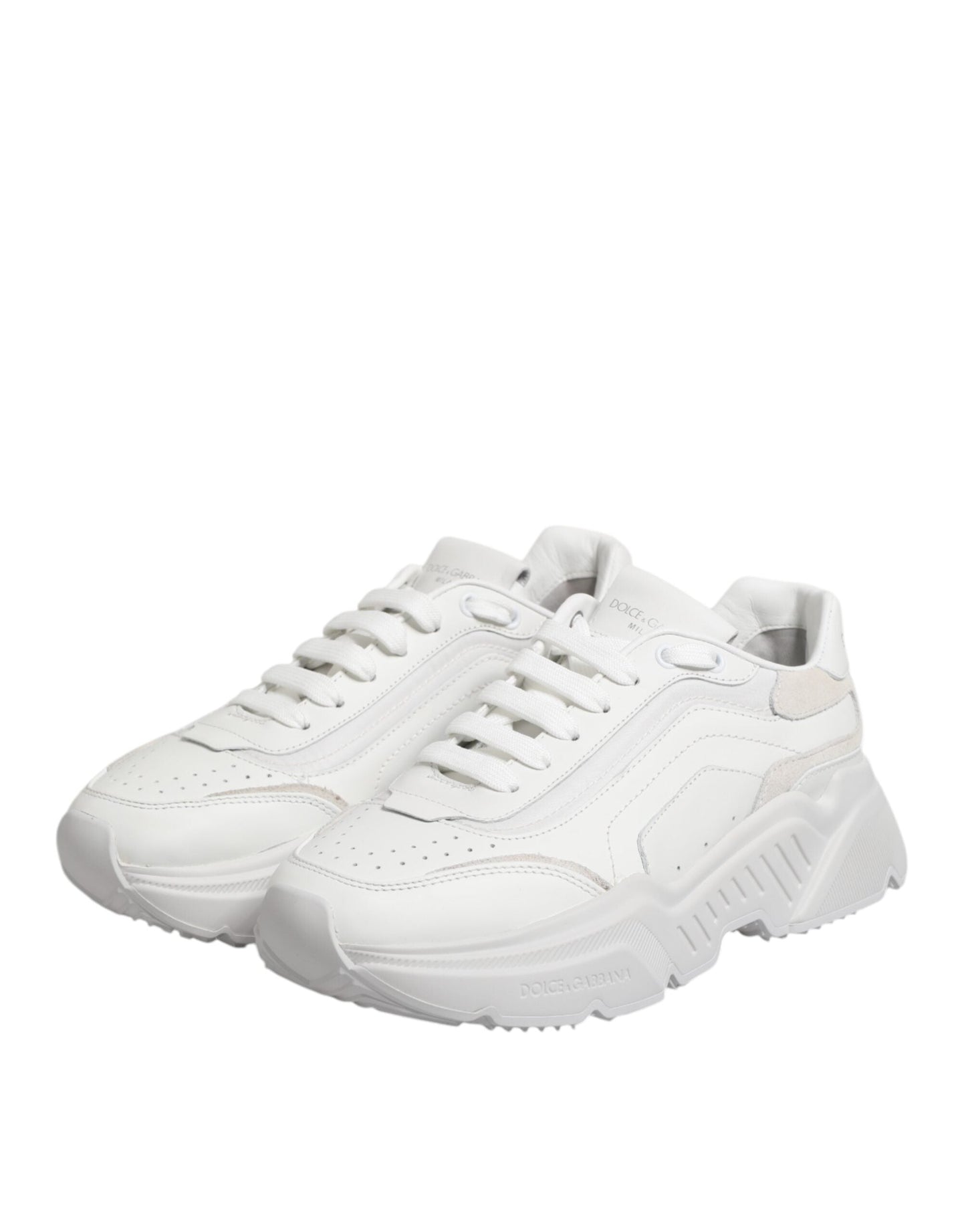 Dolce & Gabbana White Leather Daymaster Low Top Sneakers Shoes