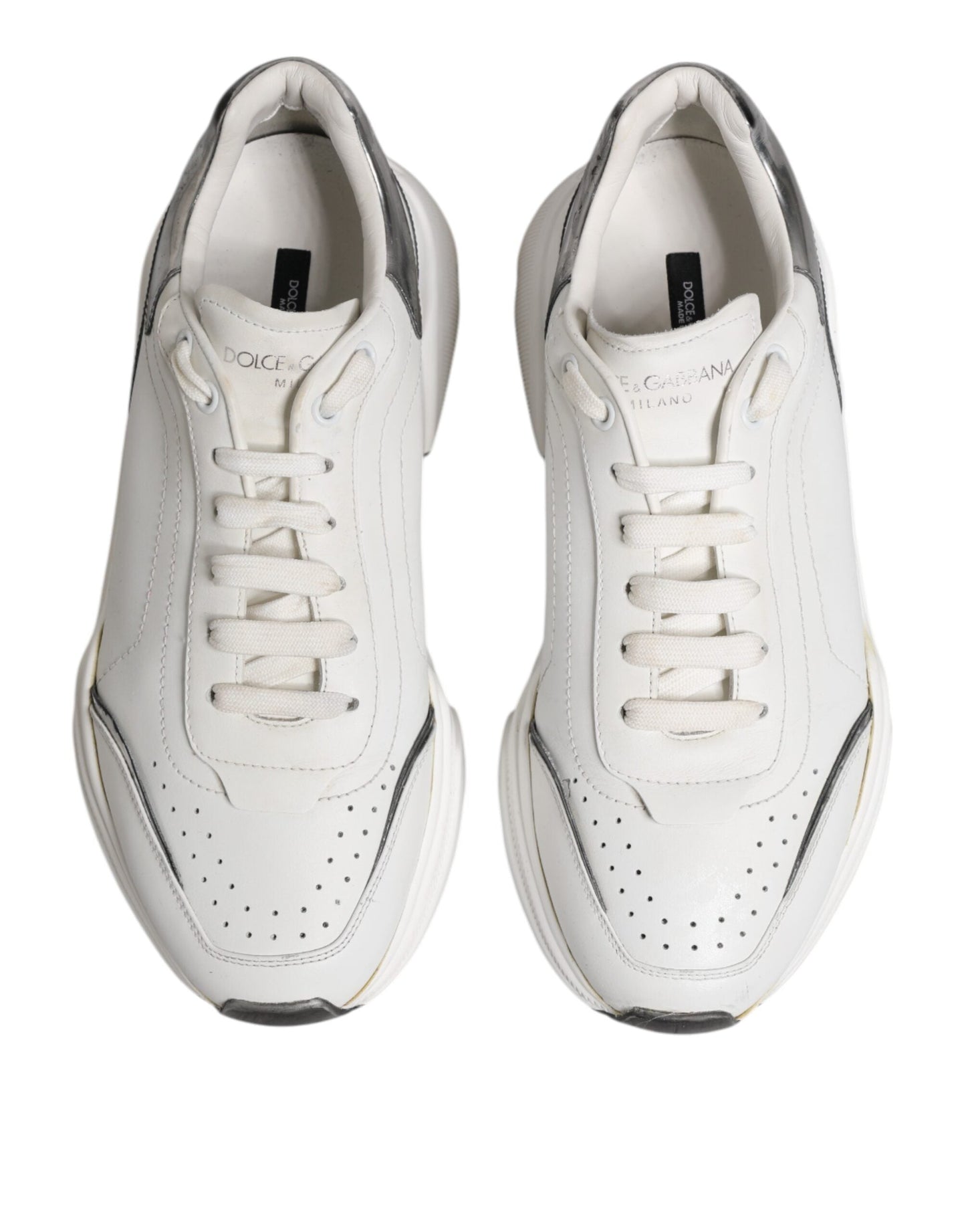 Dolce & Gabbana White Daymaster Leather Low Top Sneakers Shoes