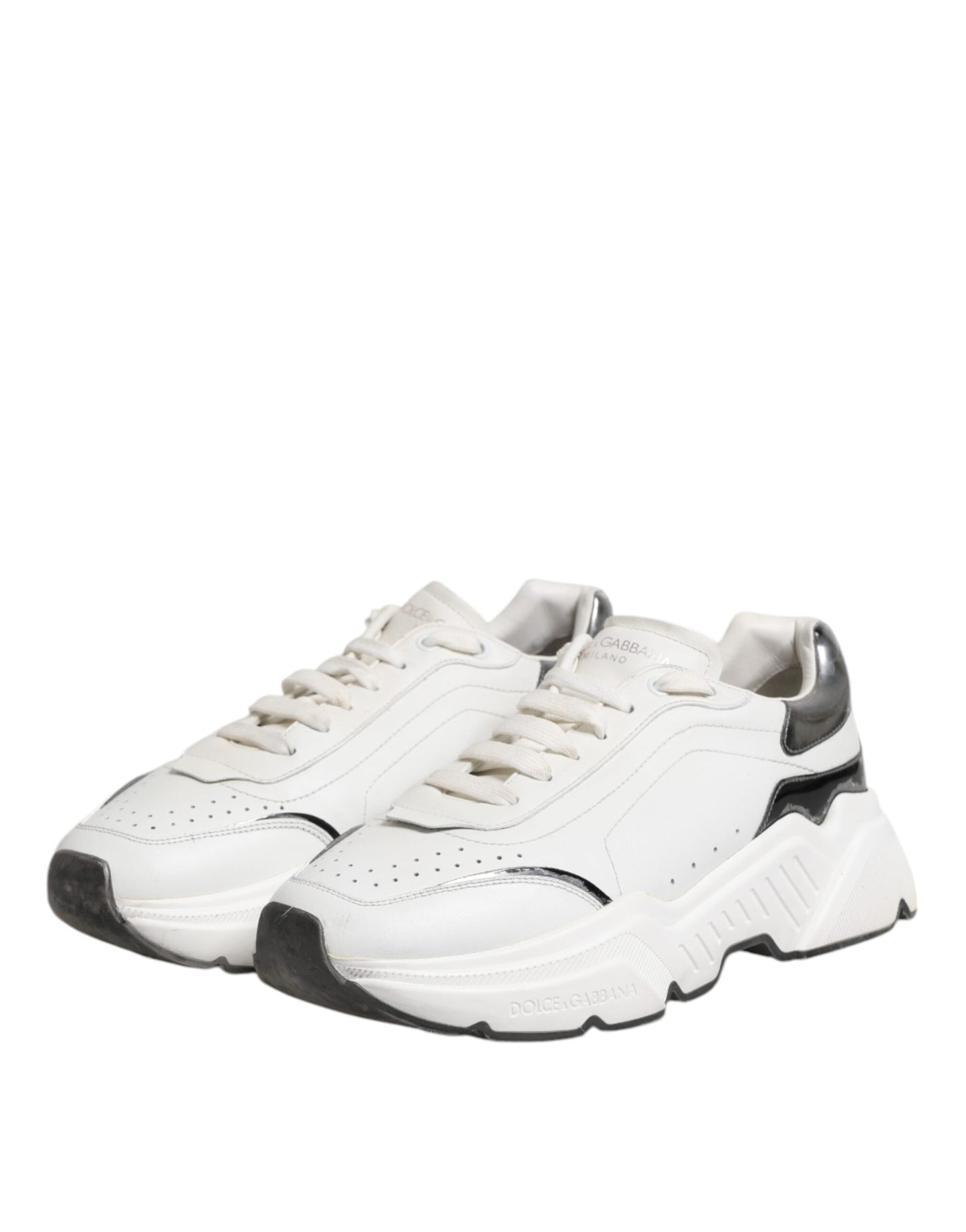 Dolce & Gabbana White Daymaster Leather Low Top Sneakers Shoes
