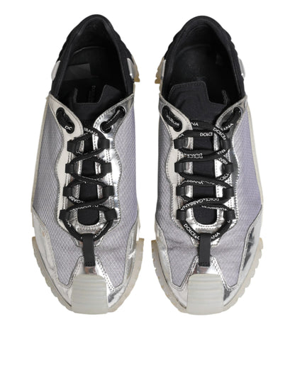 Dolce & Gabbana Black Silver NS1 Men Low Top Sneakers Shoes