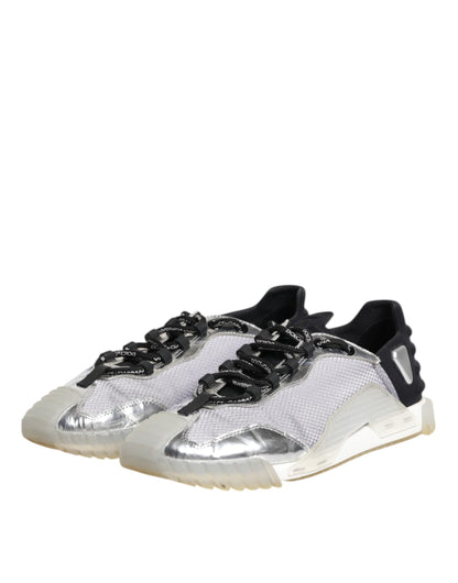 Dolce & Gabbana Black Silver NS1 Men Low Top Sneakers Shoes
