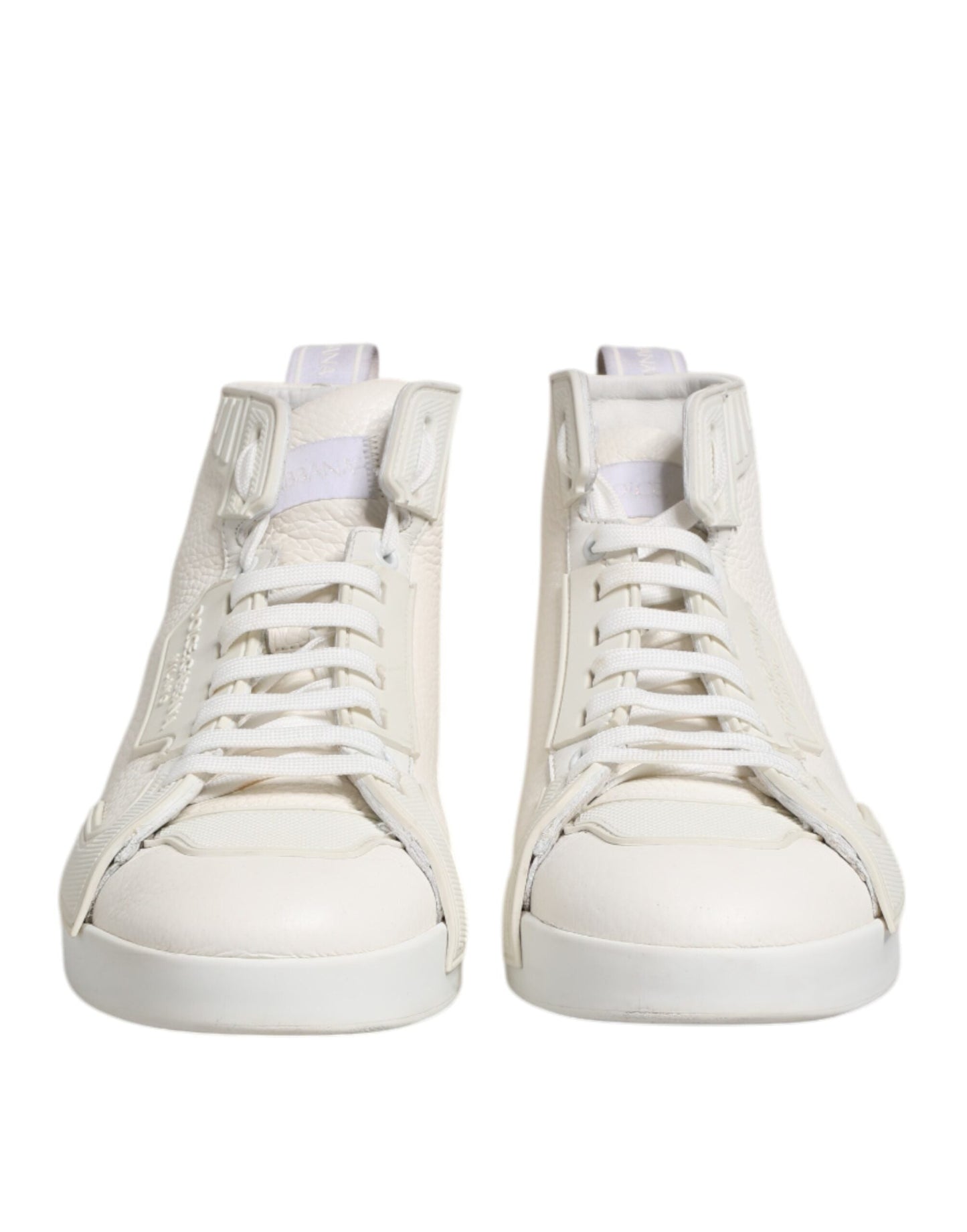 Dolce & Gabbana White Leather Mid Top Sneakers Shoes